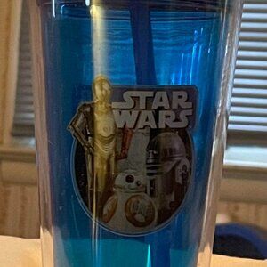 Star Wars Plastic Cup Double Walled with Lid and Straw 12 ounces